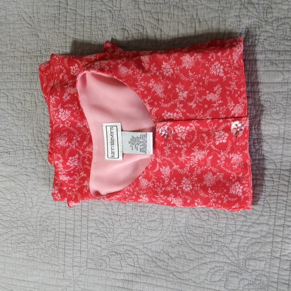 Skirt suit pink/flowers 16 elastic waist 3/4 sleeves - Picture 13 of 13